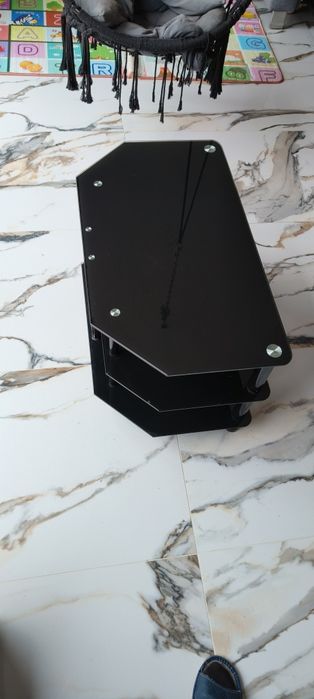 Stolik szklany rtv czarny