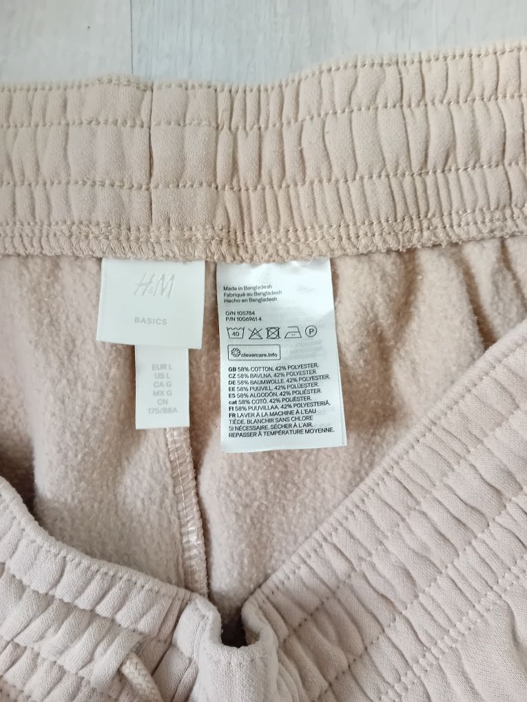 #H&M spodnie dresowe szerokie nogawki beżowe