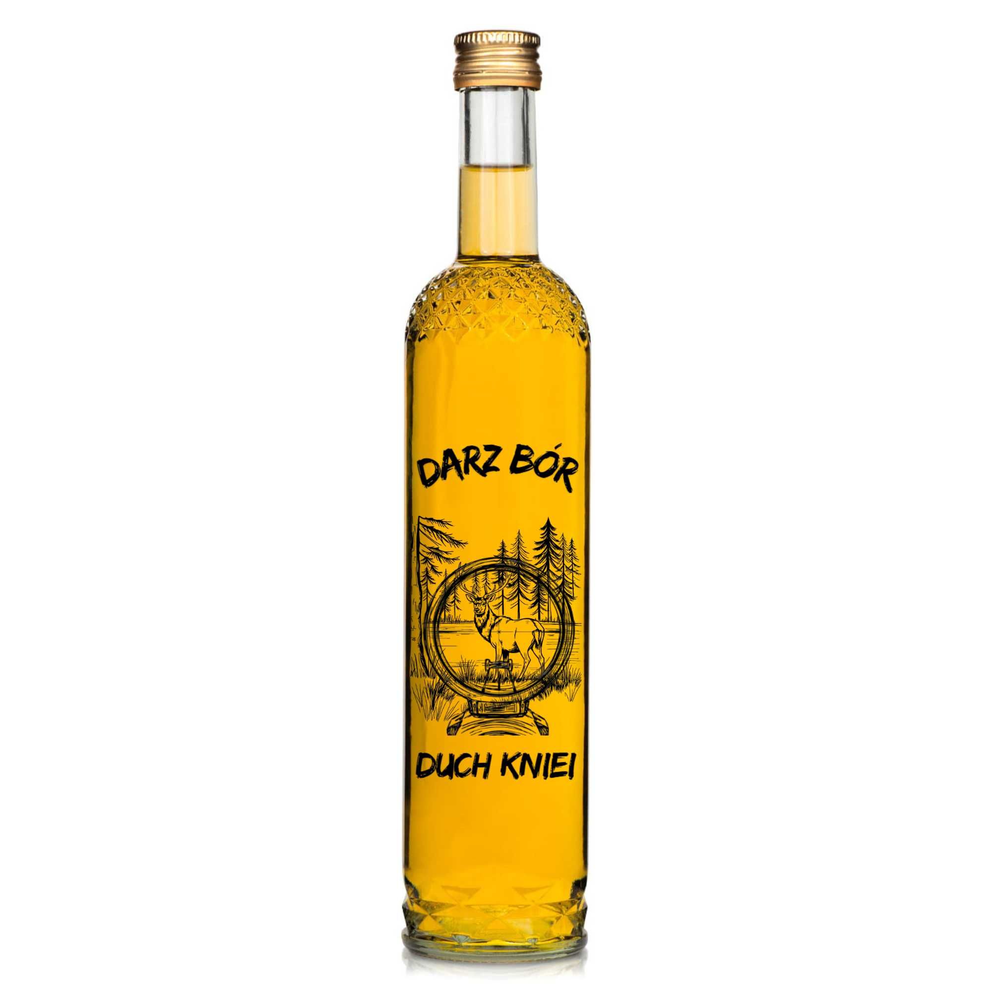 20szt Butelek szklanych NARGIZ 500ml z nadrukiem myśliwskim DARZ BÓR