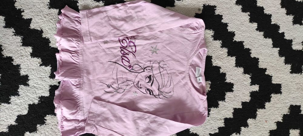 Bluzka koszulka falbanka Kraina Lodu Elsa 104 110