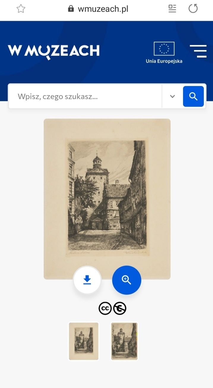 Ponad 100 letnia grafika  Wieża  Dzwonów  Szczecin