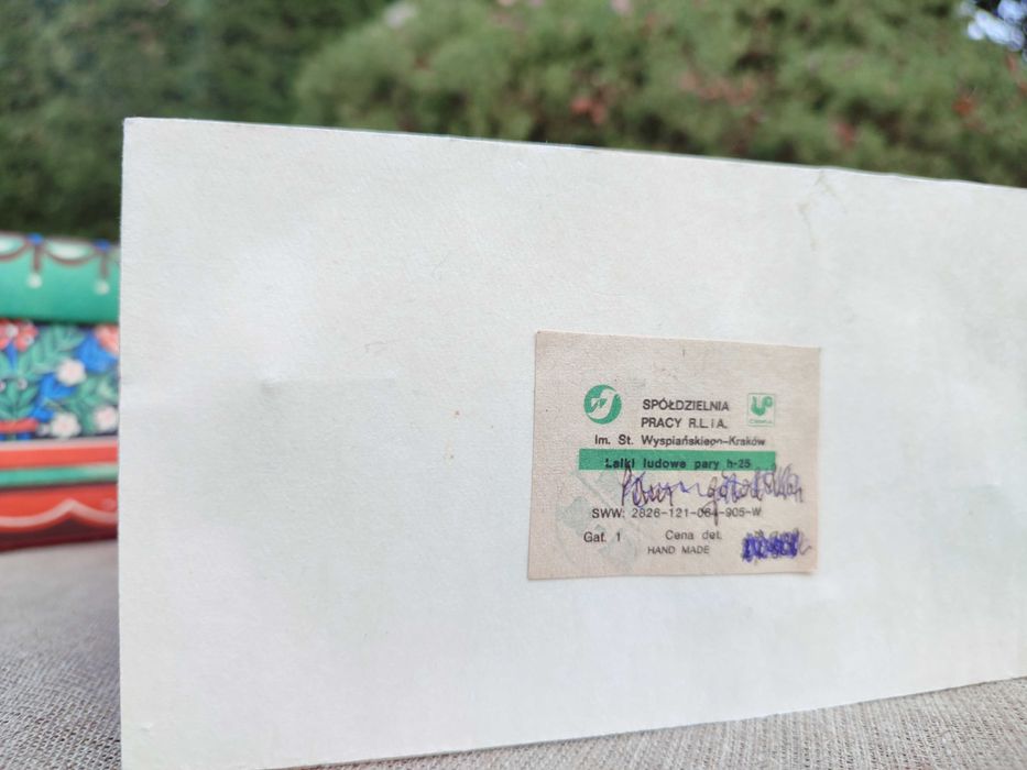 Stara lalka ludowa Cepelia Kraków w oryginalnym etui