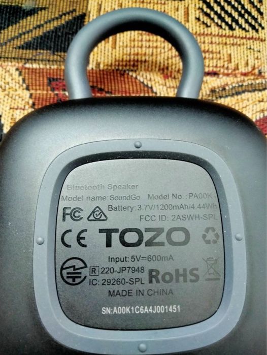 Преміум звук 10w/32H/ipx8/ портативна блютуз колонка Tozo PE1