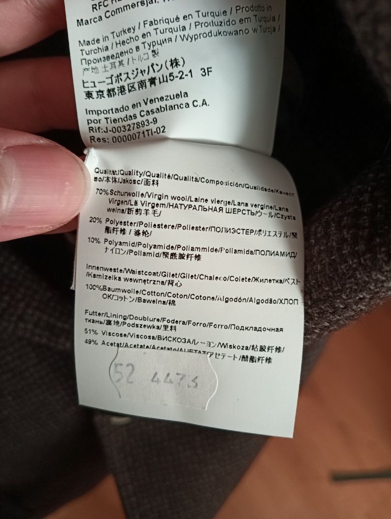 Piękna marynarka z kamizelką Hugo Boss wełna dziewicza