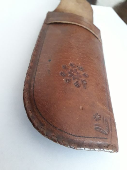 Stare skórzane góralskie etui na okulary Zakopane