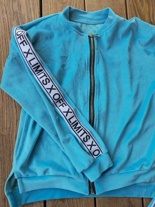 Komplet welurowy dres na zamek bluza legginsy 140/146 nowy