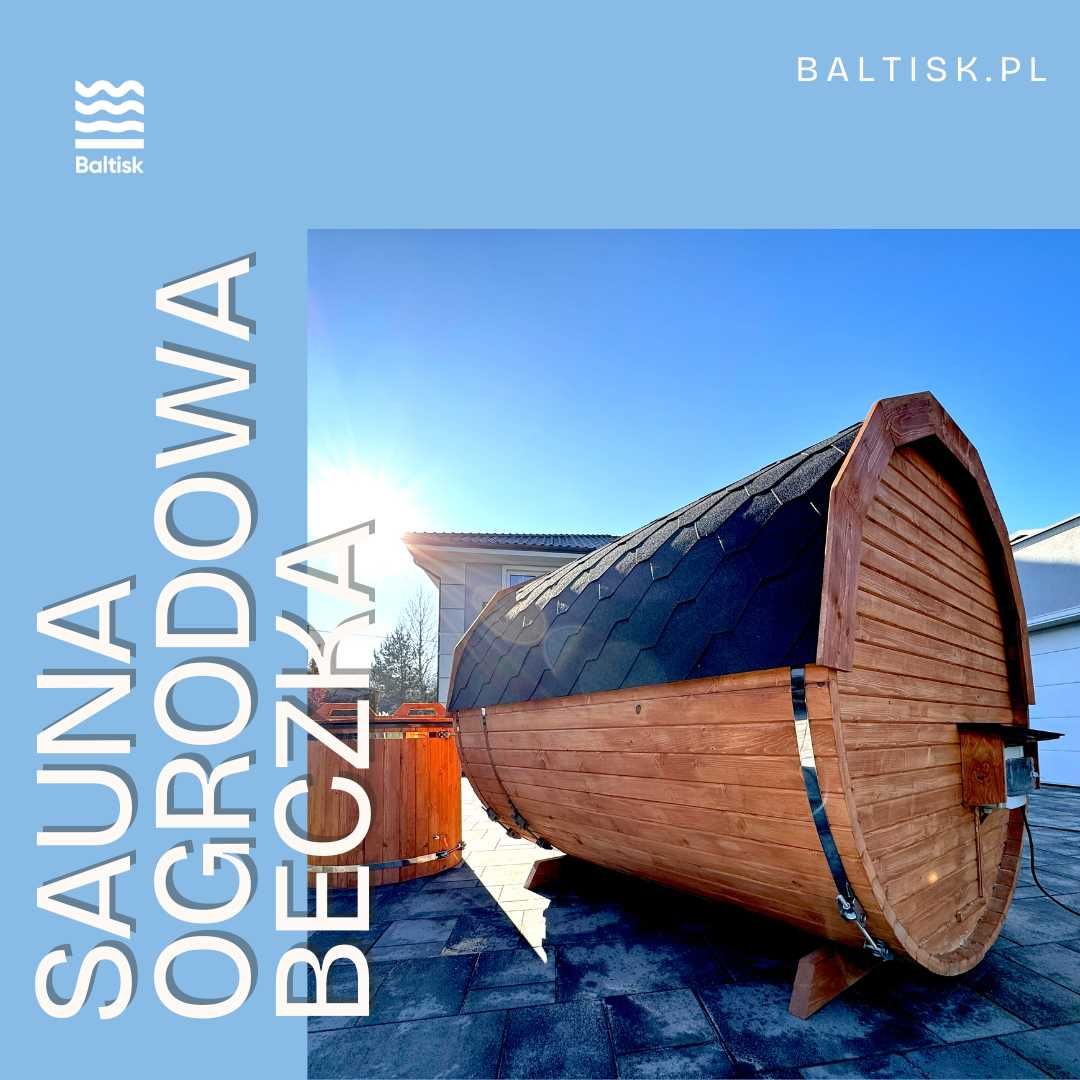 Sauna ogrodowa Beczka Ruska Bania 200x250cm z przedsionkiem