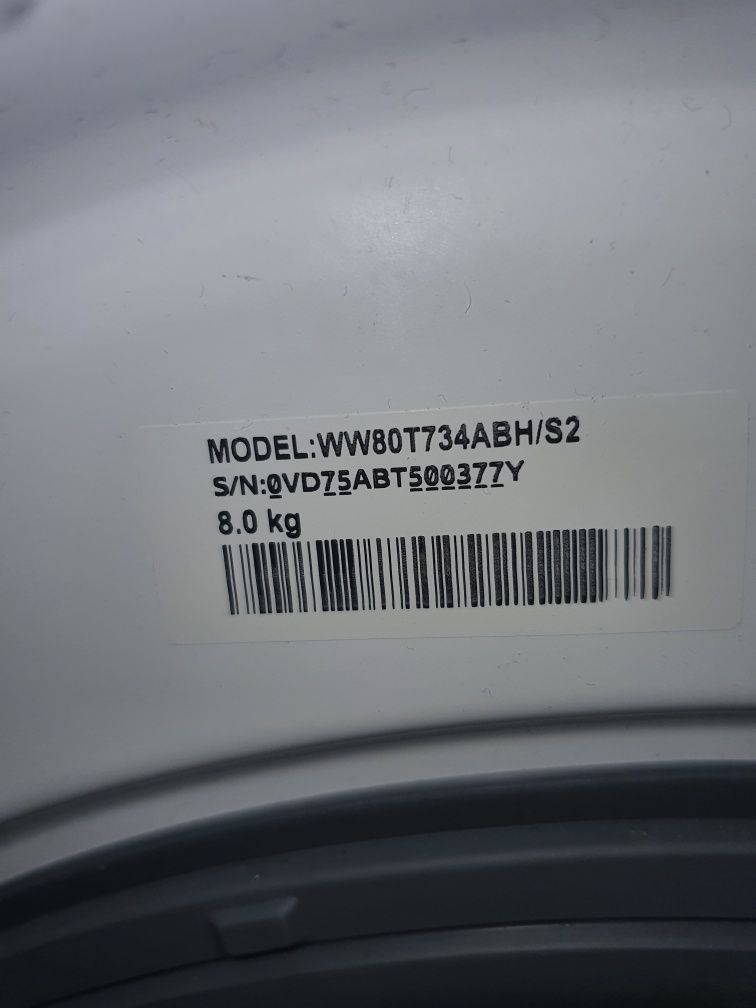 Pralka Automatyczna Samsung WW80T734ABH QuickDrive i AutoDose – 8 kg,