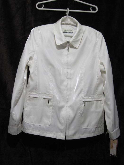 Ветровка Новая Белая Hamilton Бумажная этикетка Молния Подкладка р.52