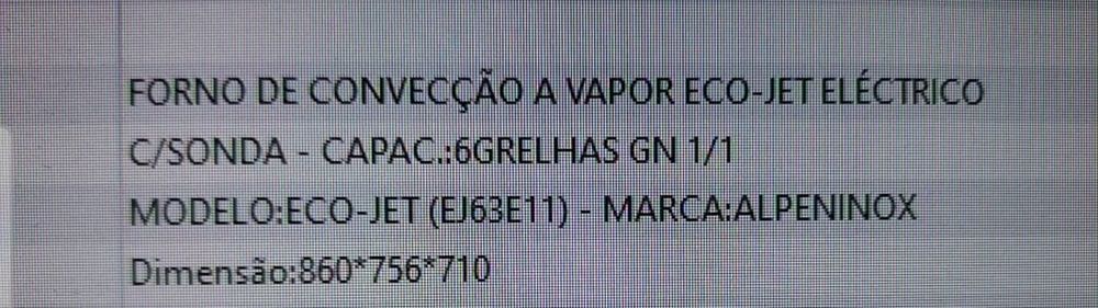 Forno de convecção a vapor eco jet electrico