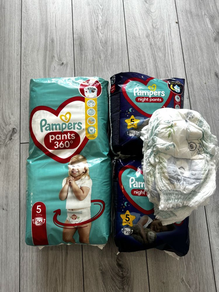 Pampers Pants 5 zestaw pieluch Pants 360+ Night +gratis