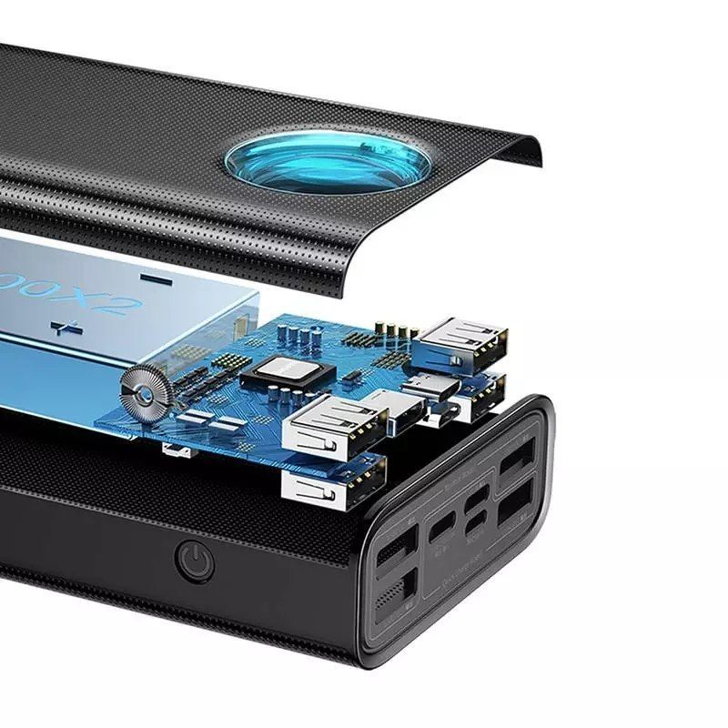 powerbanka baseus amblight 30000mah, 4xusb, usb-c, 65w (černá)