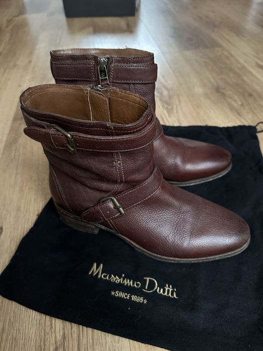 Botki skorzane Massimo Dutti