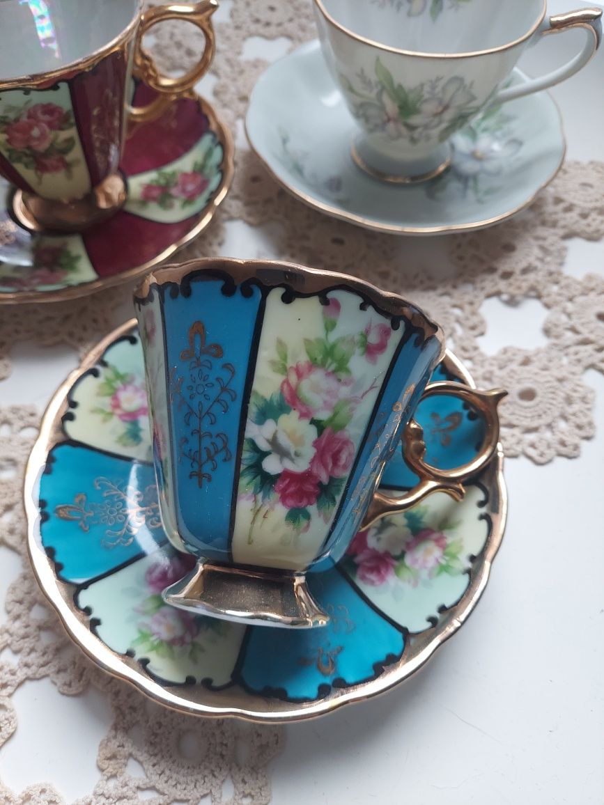 Royal sealy china,  porcelana japońska,  duo  , filiżanka ze spodkiem