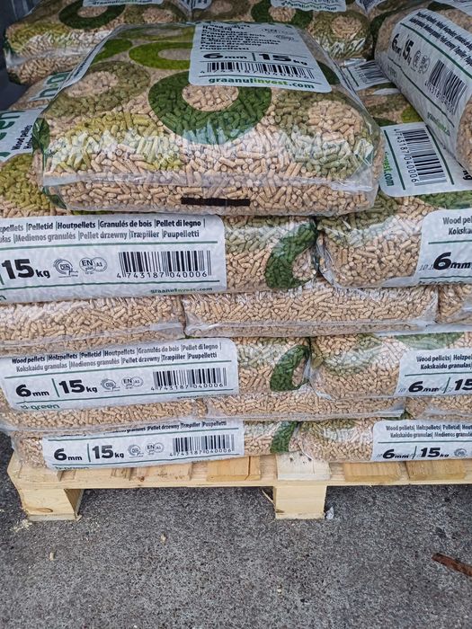 PELLET B- GREEN Certyfikowany A1 EN plus DIN plus Dostawa Gratis SOSNA