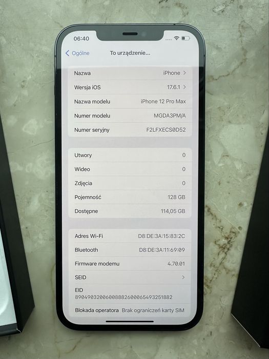 iPhone 12 Pro Max 128gb 100% beteria