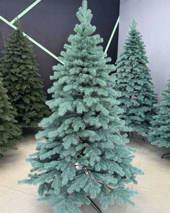 Лита ялинка Ель литая Ковалівська зелена блакитна з підставкою Елка