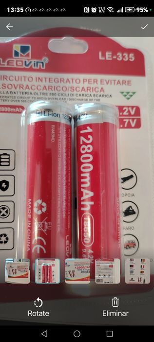 1 Cx. de pilhas (24 unid) Leovin 18.650 de  Proteção Integrada