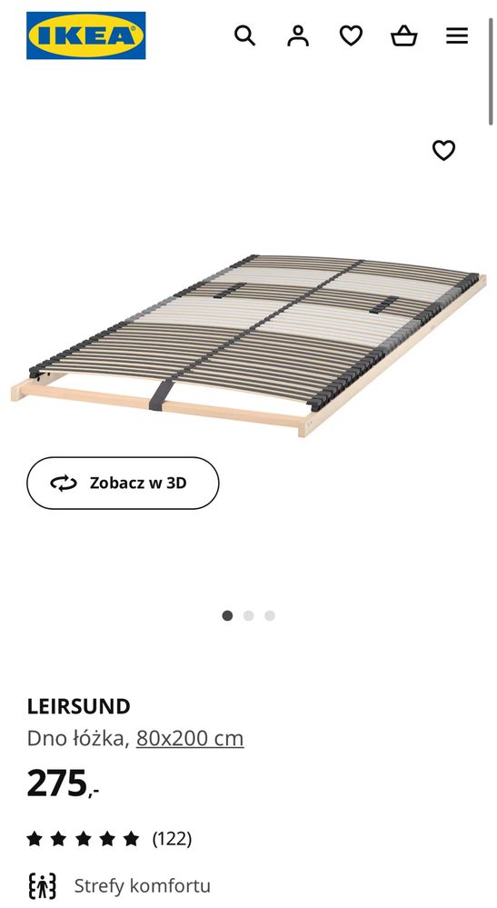 Łóżko Ikea Hemnes 160x200 komplet