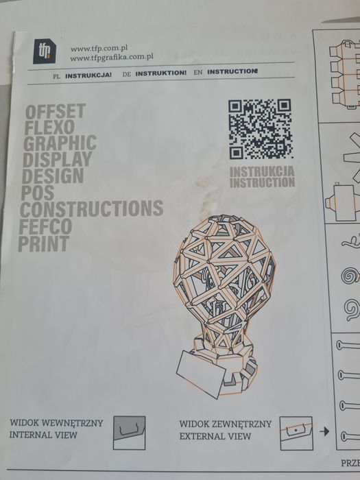 Lampa do składania z kartonu