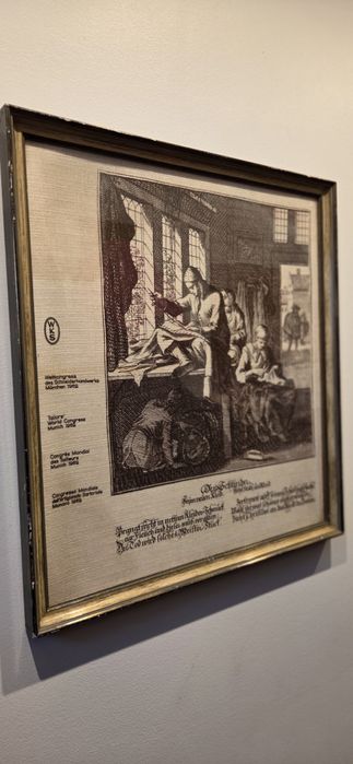 Grafika na płótnie "Krawiec" z 1962 roku