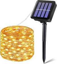 Vacoulery Solarny łańcuch świetlny zewnątrzny, 12 m, 120 diod LED