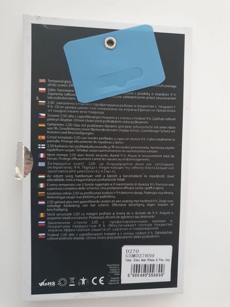 Szkło hartowane iPhone 6 plus gold złoty