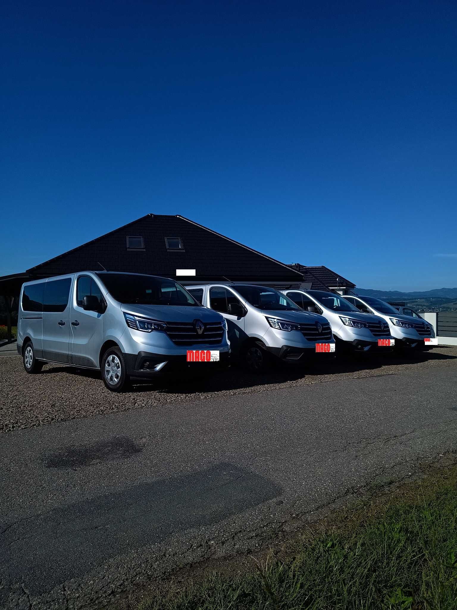 Wypożyczalnia/Wynajem Busów  9-cio osobowych Renault Trafic LONG