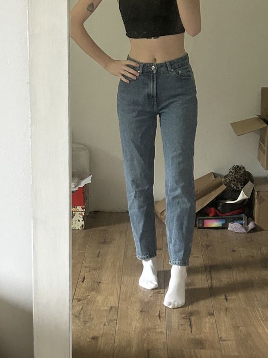 niebieskie mom jeans house denim