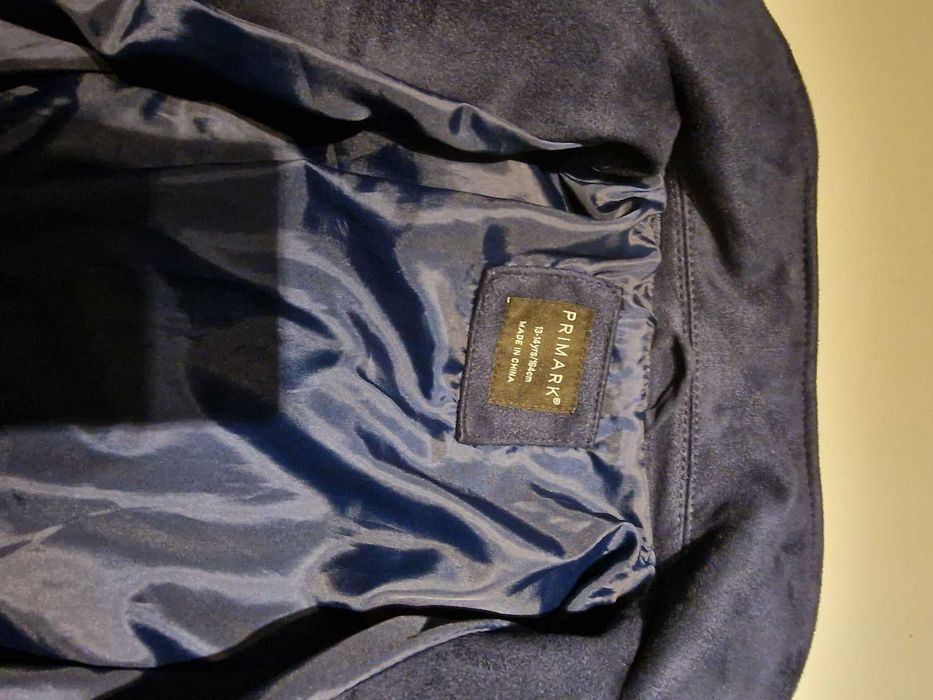 Casaco imitação camurça azul - como novo!