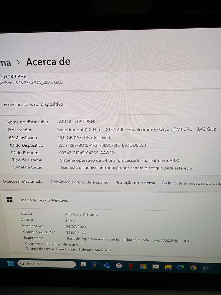 Pc Asus Vivobook s oled snapdragon x elite