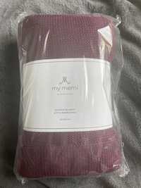 Bambusowy kocyk burgundy Classic My Memi nowy