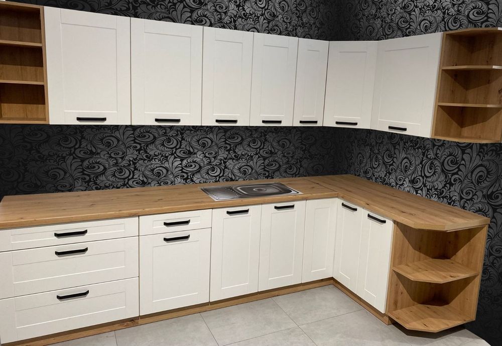 Modułowe meble kuchenne do dowolnej konfiguracji MDF 380cm frezowane