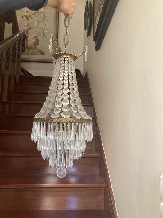 Candeeiro lustre de vidrinhos cristal