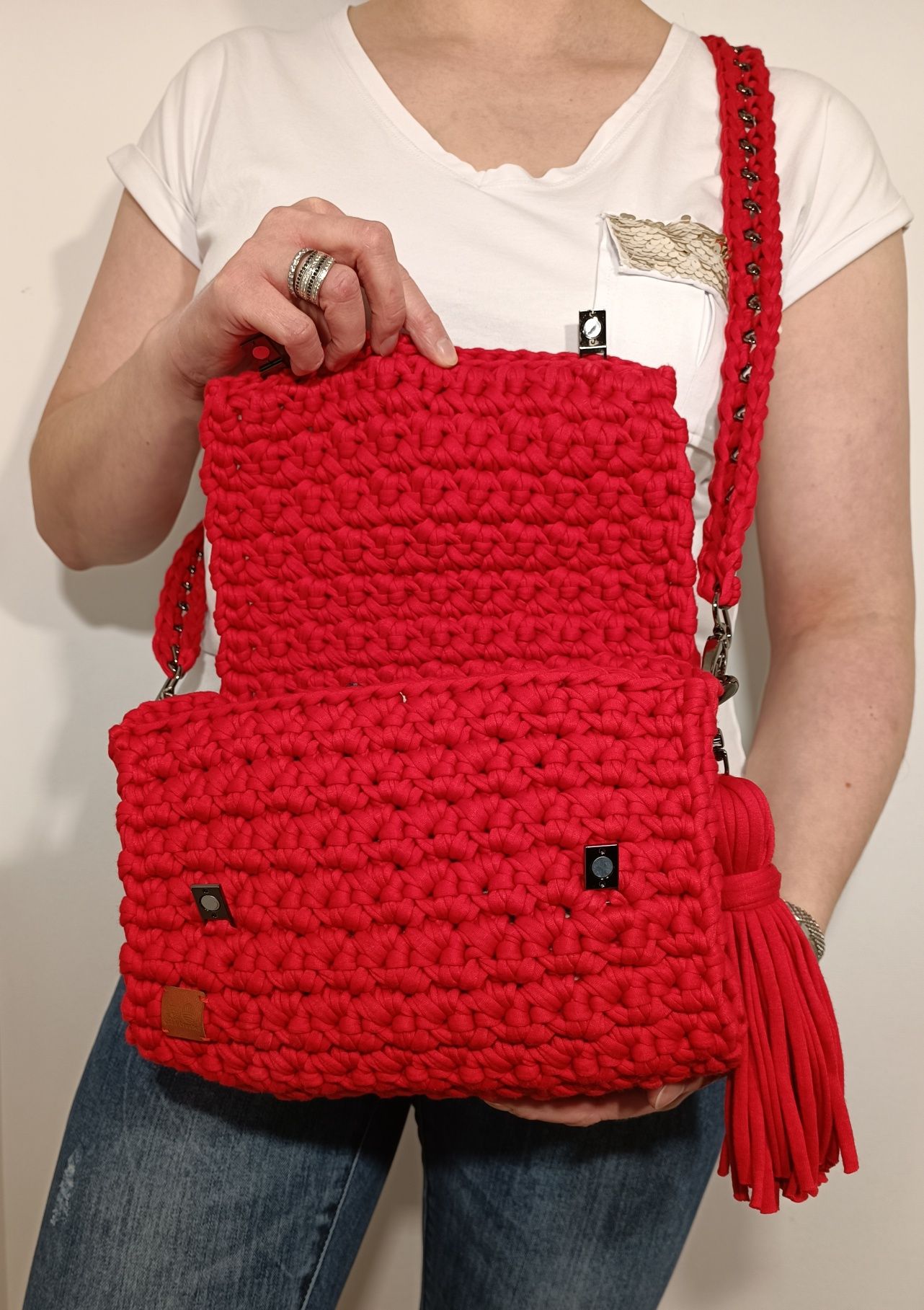 Torebka handmade American Bag czerwona