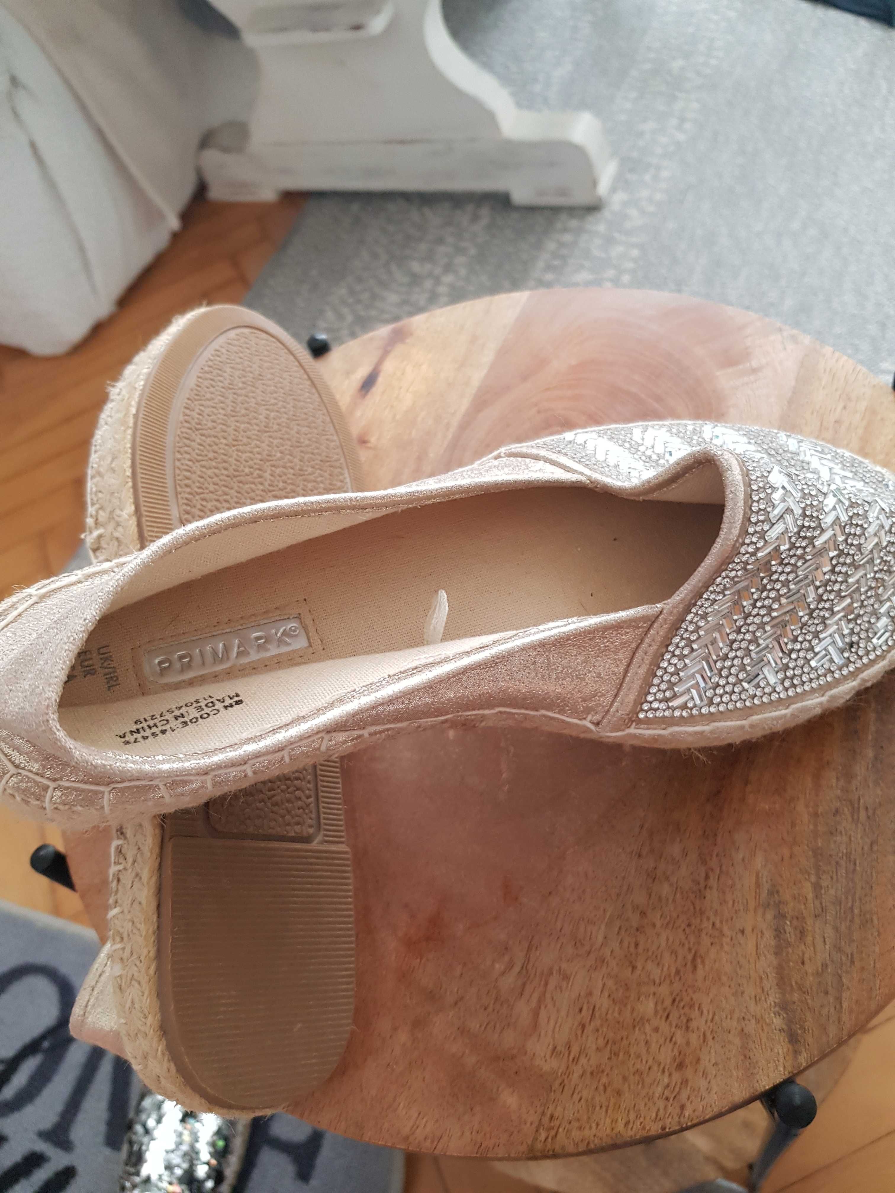 Zlote espadryle Primark 40