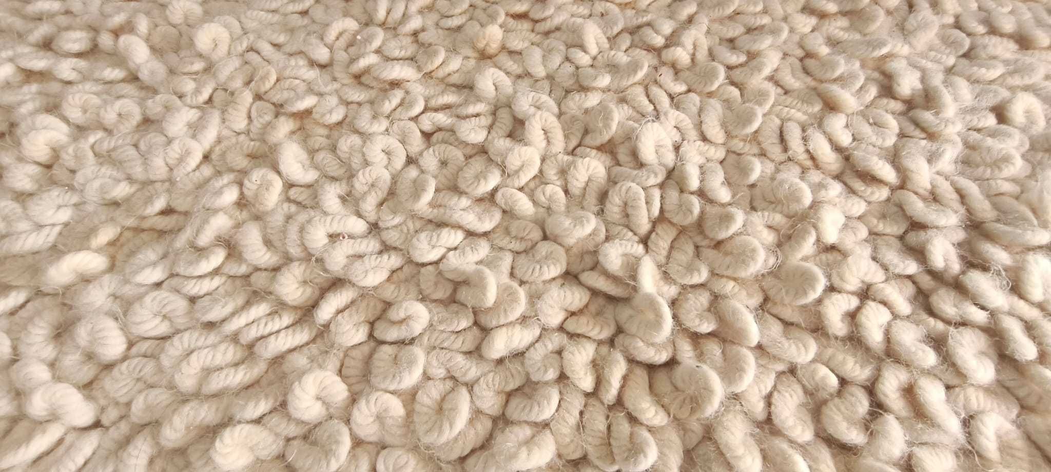 Tapete Redondo de Lã Natural – Feito à Mão | Ø 180 cm | 100% Lã