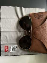 Top Gun Ray Ban Aviator 3025 złote, soczewki zamiene