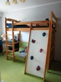 Zestaw mebli dziecięcych - łóżko piętrowe, szafa narożna i biurko