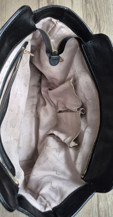 Torebka ze skóry i wełny Tous glamour zara na ramię