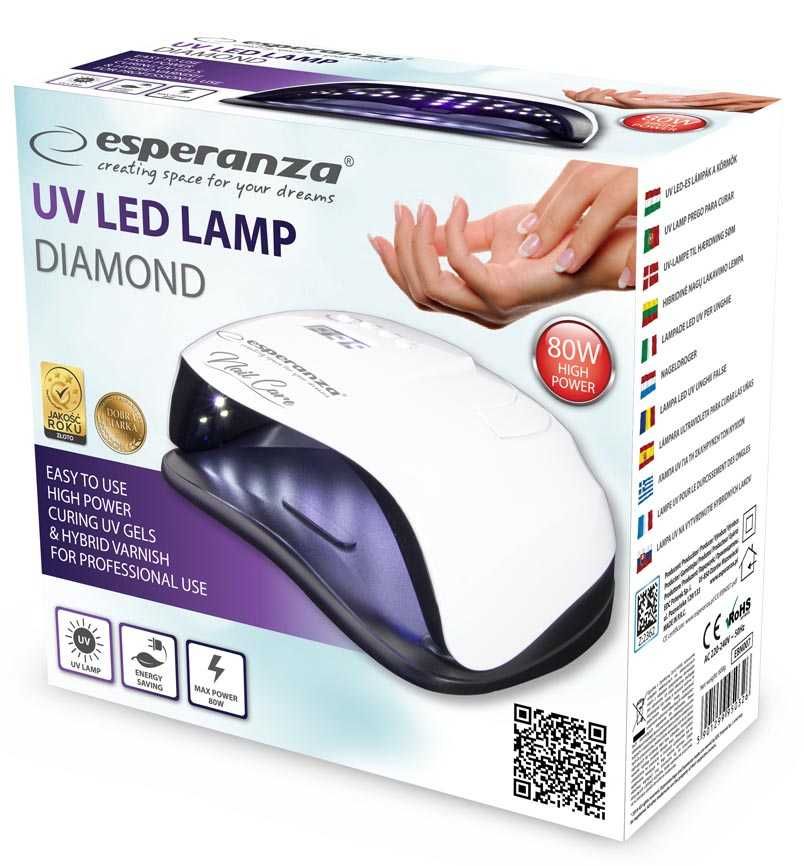 Lampa UV do lakieru hybrydowego Esperanza Diamond kolor: biały