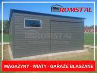 Mały Garaż Blaszany GRAFITOWY 6x5 - Schowek - Magazyn - Wiata -Romstal