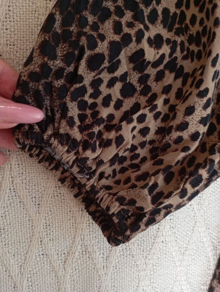 H&M 44r wygodna owersizowa sukienka w panterkę