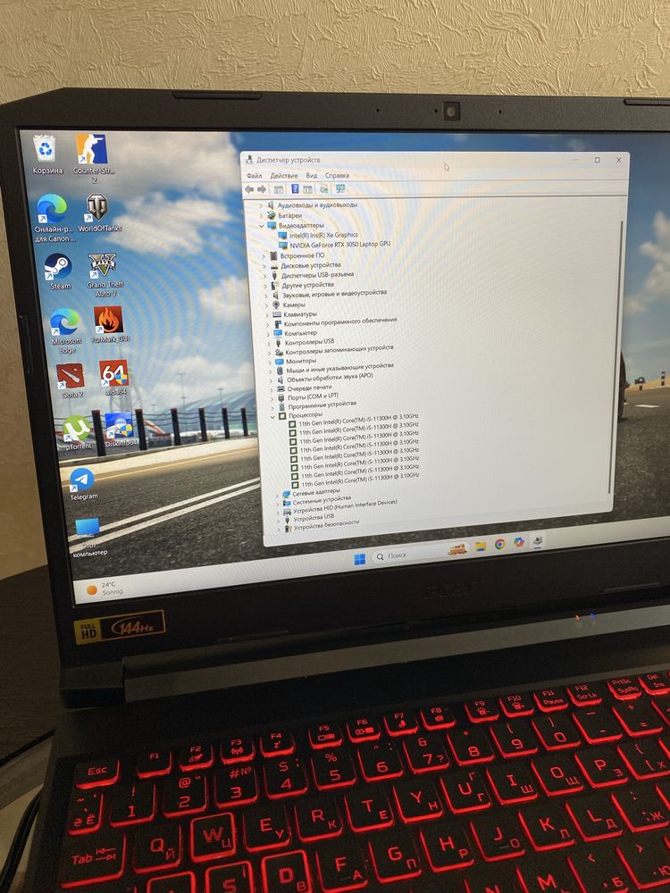 Ігровий Acer Nitro 5 i5-11/ RTX3050/ 144Hz/ IPS/ SSD гарний стан