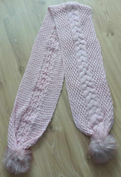 Komplet zimowy damski czapka i szalik róż