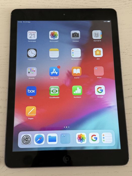 Apple iPad(планшет) Air 32 GB Space Gray wifi A1475