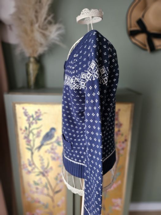 Kardigan damski sweter  Carling M Norweski Wzór Granatowy Rozpinany Sw