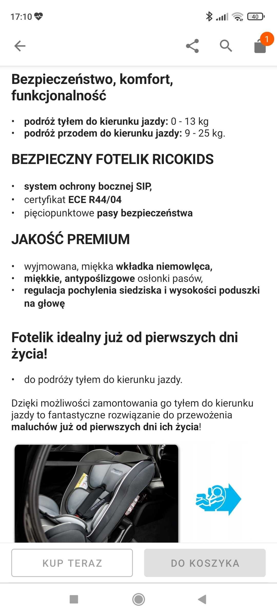 Fotelik samochodowy