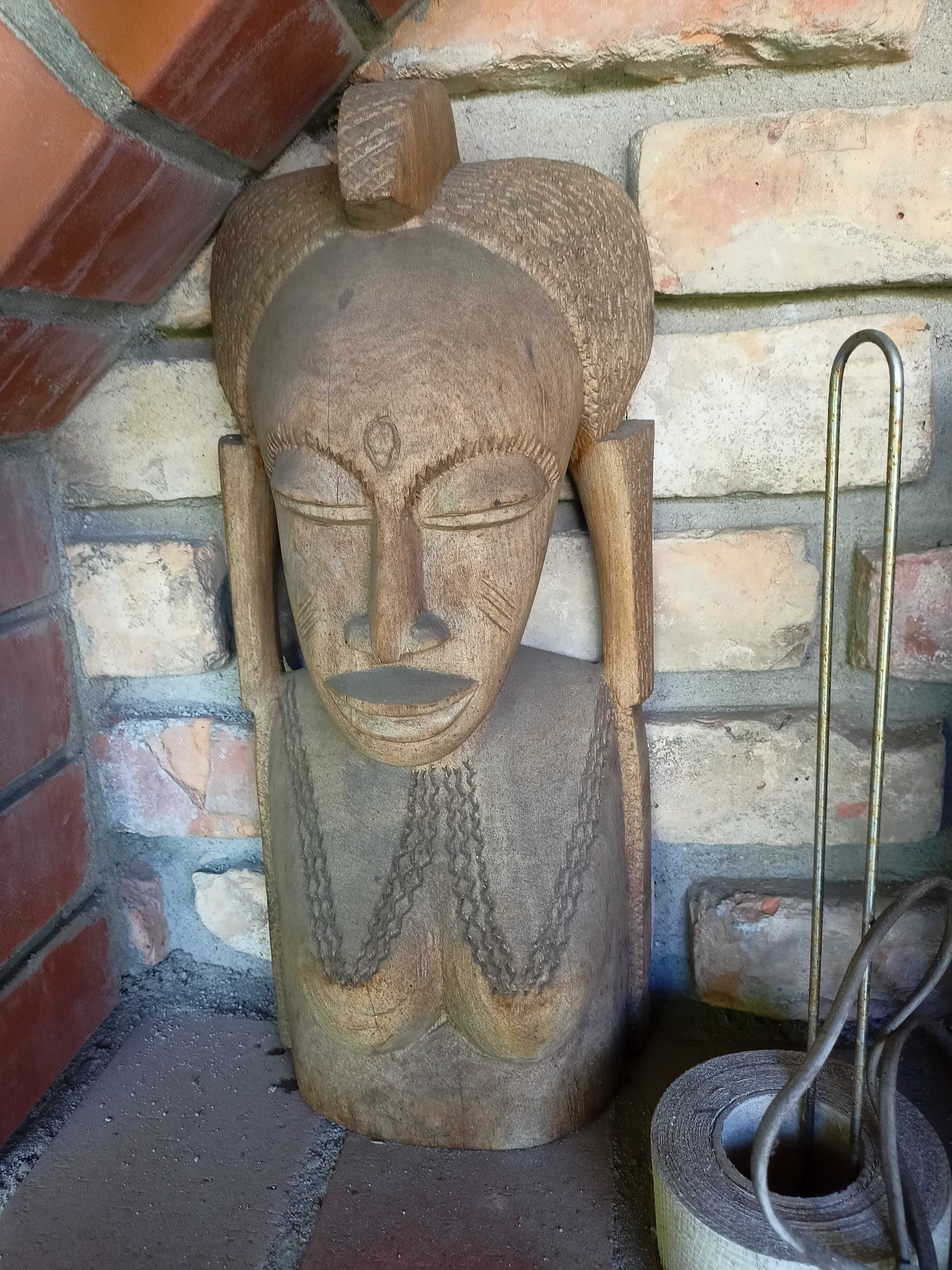 Drewno Afryka figura rzeźba plus KOT gratis LOFT sztuka