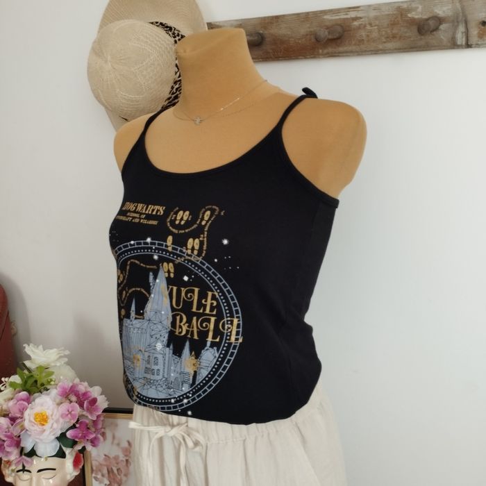 Czarny top damski Harry Potter Hogwarts School ramiączka XS